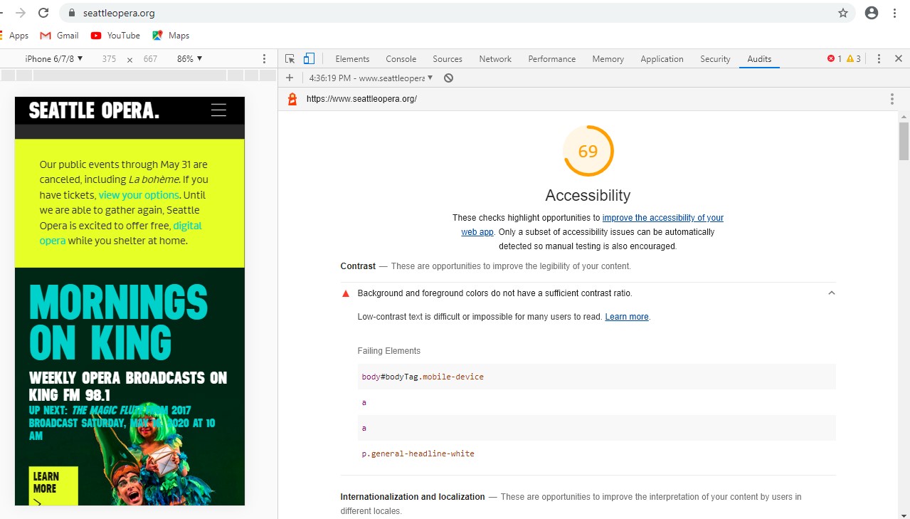 image of Lighthouse report 1st page